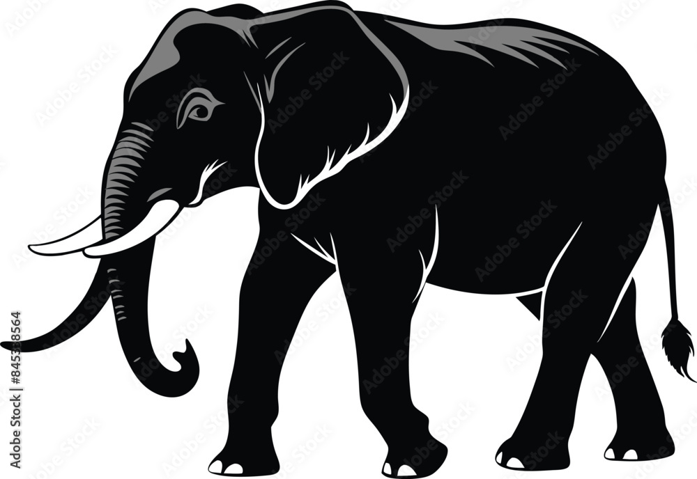 Fototapeta premium Elephant Silhouette Vector Artwork Design