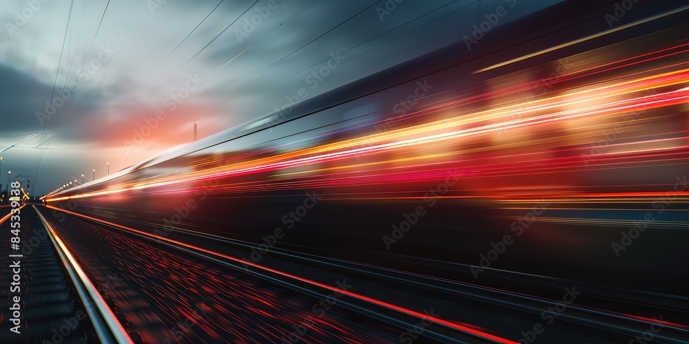 Obraz premium train was speeding towards its destination