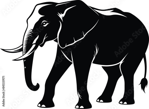 Elephant Silhouette Vector Artwork Design