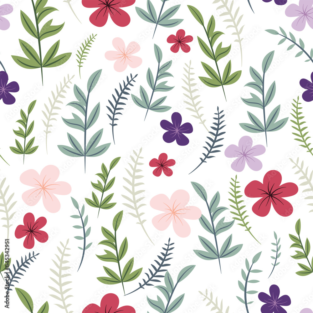 Fototapeta premium Abstract flower background vector design floral border frame