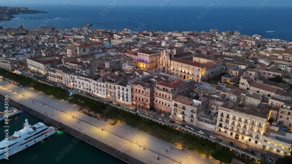 Aerial shot of Ortygia (Italian: Ortigia) island in Syracuse city, Sicily, Italy Aerial shot of Ortygia (Italian: Ortigia) island in Syracuse city, Sicily, Italy