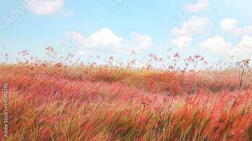 seed for red grass in a countryside setting photo