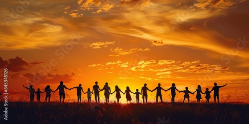 Celebrate International Friendship Day with a diverse group of friends embracing unity and joy. Smiling faces, warm hugs, and hands clasped in a symbol of global connection. 4K high-quality wallpaper 