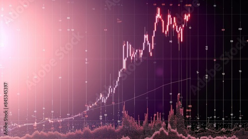 flat graphic stock chart moving up and down and then going straight up