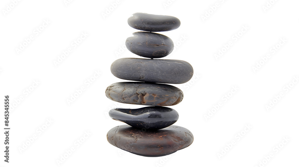 Tranquil Tower: Stacked Smooth Stones Symbolizing Mindfulness and the Art of Meditation