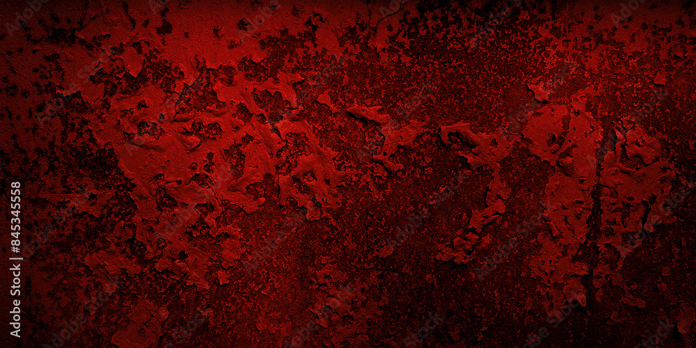 Close-up of a rusted metal surface with peeling paint, illuminated by a deep red gradient against a black background. Intricate pattern, ideal for backgrounds, industrial designs, and texture studies Close-up of a rusted metal surface with peeling paint, illuminated by a deep red gradient against a black background. Intricate pattern, ideal for backgrounds, industrial designs, and texture studies