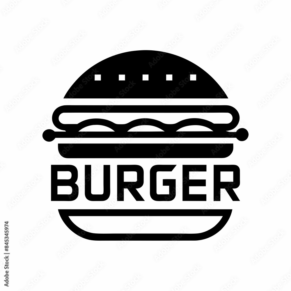 Minimalist Burger Logo vector art illustration Minimalist Burger Logo vector art illustration