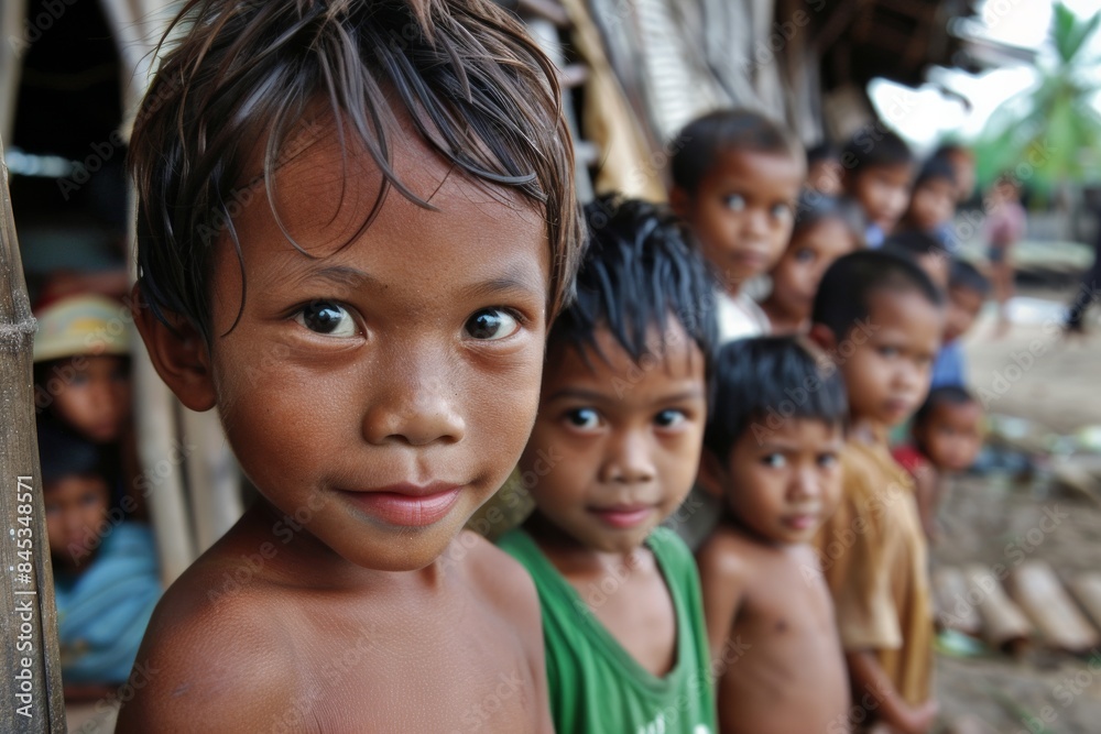 Portrait of a little girl with her friends in the background. Portrait of a little girl with her friends in the background.