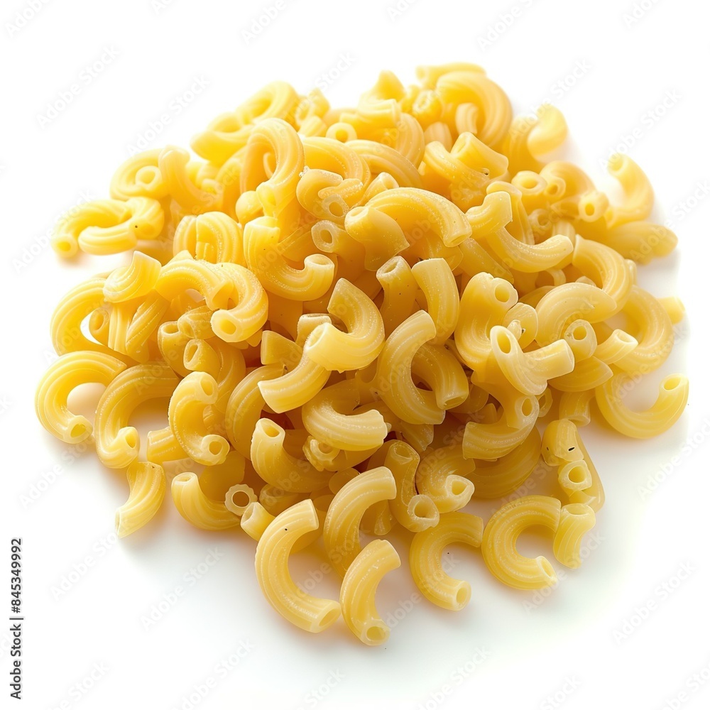 Raw macaroni pasta isolated on white background Raw macaroni pasta isolated on white background
