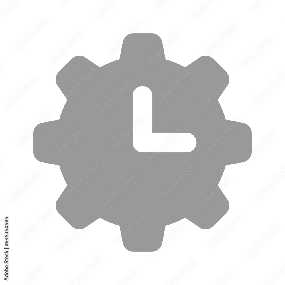 Clock with gear showing concept vector of time management, high quality graphics Clock with gear showing concept vector of time management, high quality graphics