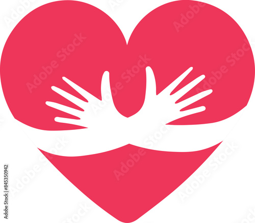 self love icon | heart with hands 