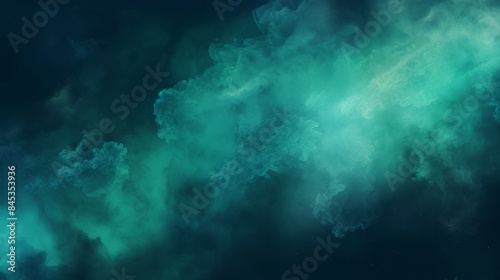 Abstract fluid watercolor art on turquoise and green background with liquid texture © Victor