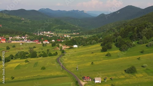 Krasno valley in Lika region at the foothill of the Velebit Mountain, Croatia photo