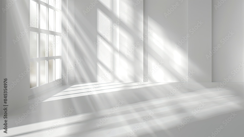 Abstract White Studio Background for Product Presentation Window Shadows and Sunlight. Blurred Backdrop Abstract White Studio Background for Product Presentation Window Shadows and Sunlight. Blurred Backdrop