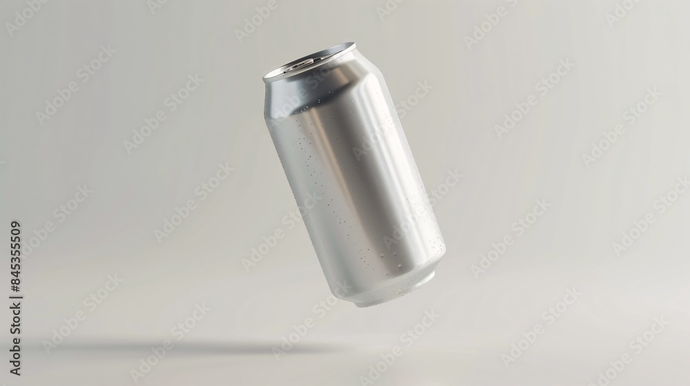 Blank Aluminum Soda Can Floating, Creative Concept