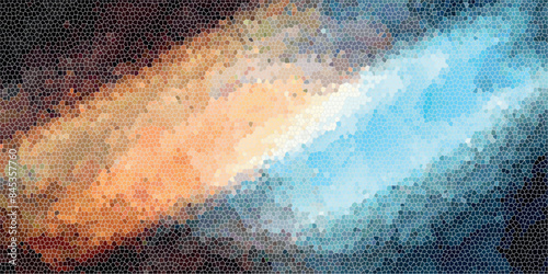 vector brush stroke inclined mosaic style concept wall mural blended abstract layered shadow bright and pale rainbow color tone	