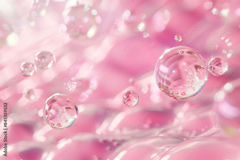 Close-up of pink translucent bubbles in a soft abstract background. Ideal for beauty, skincare, and wellness concepts. Close-up of pink translucent bubbles in a soft abstract background. Ideal for beauty, skincare, and wellness concepts.
