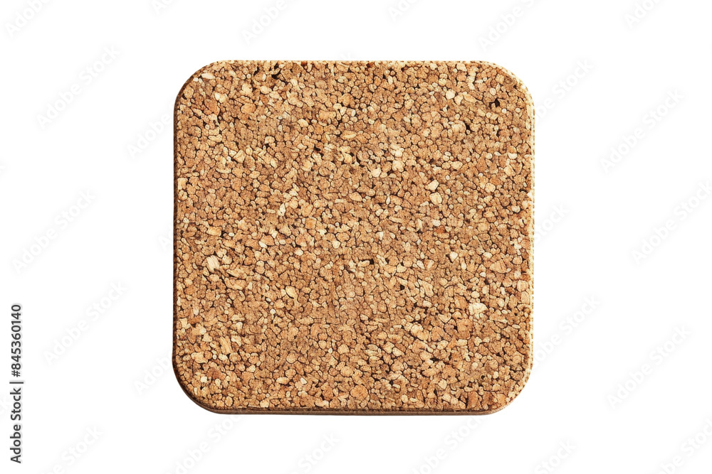 Square cork coaster isolated on transparent background. Natural texture, ideal for protecting surfaces from heat and scratches. Square cork coaster isolated on transparent background. Natural texture, ideal for protecting surfaces from heat and scratches.