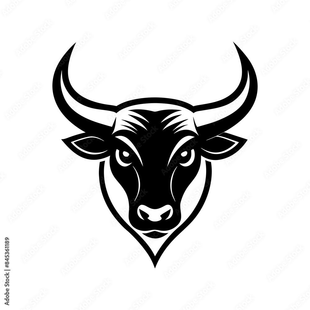 a minimalist logo vector art illustration with a Bull logo a minimalist logo vector art illustration with a Bull logo