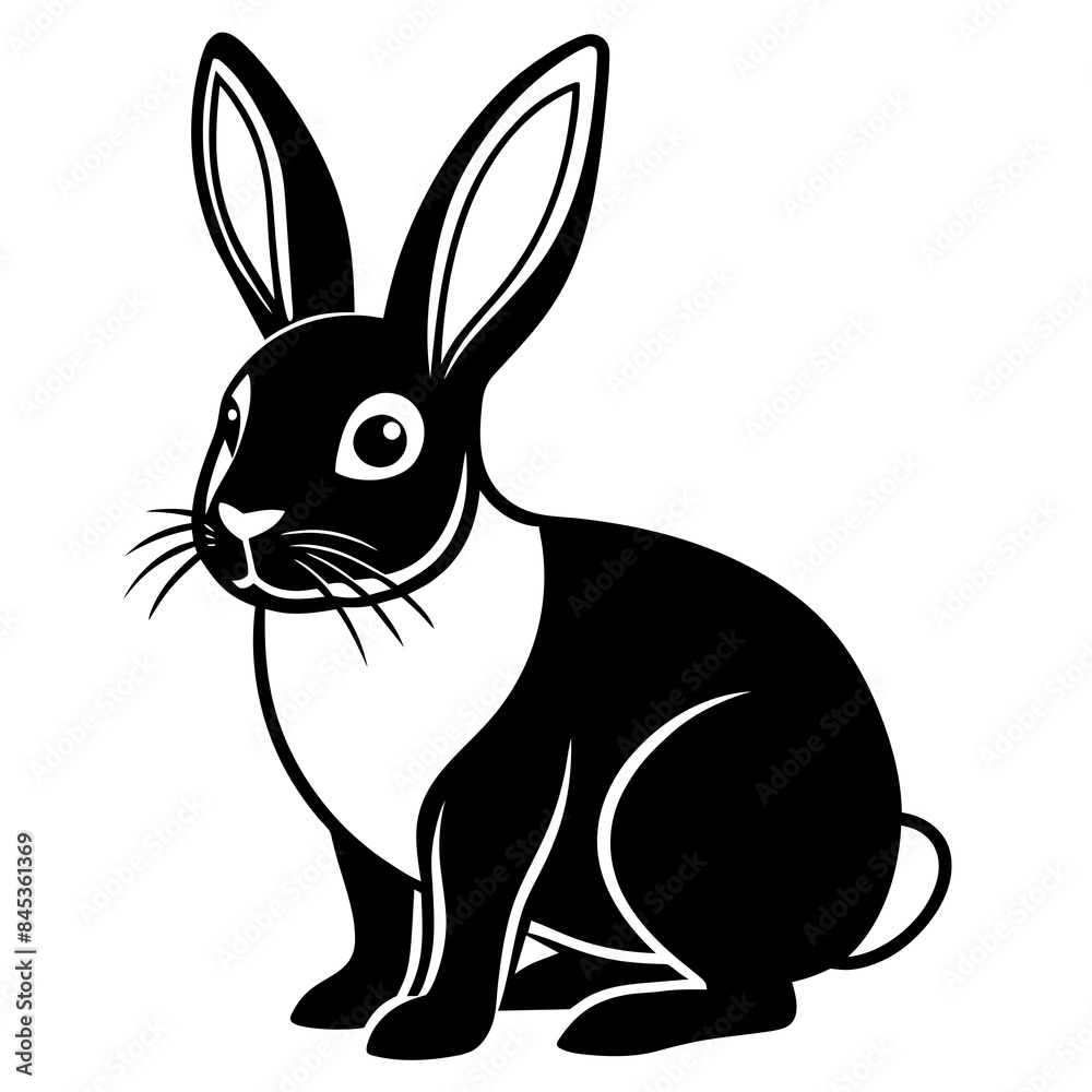 Obraz premium cute Rabbit different style vector illustration line art
