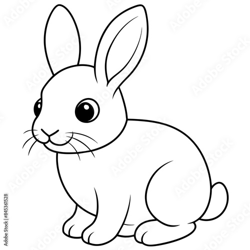 Rabbit vector artwork and line art svg