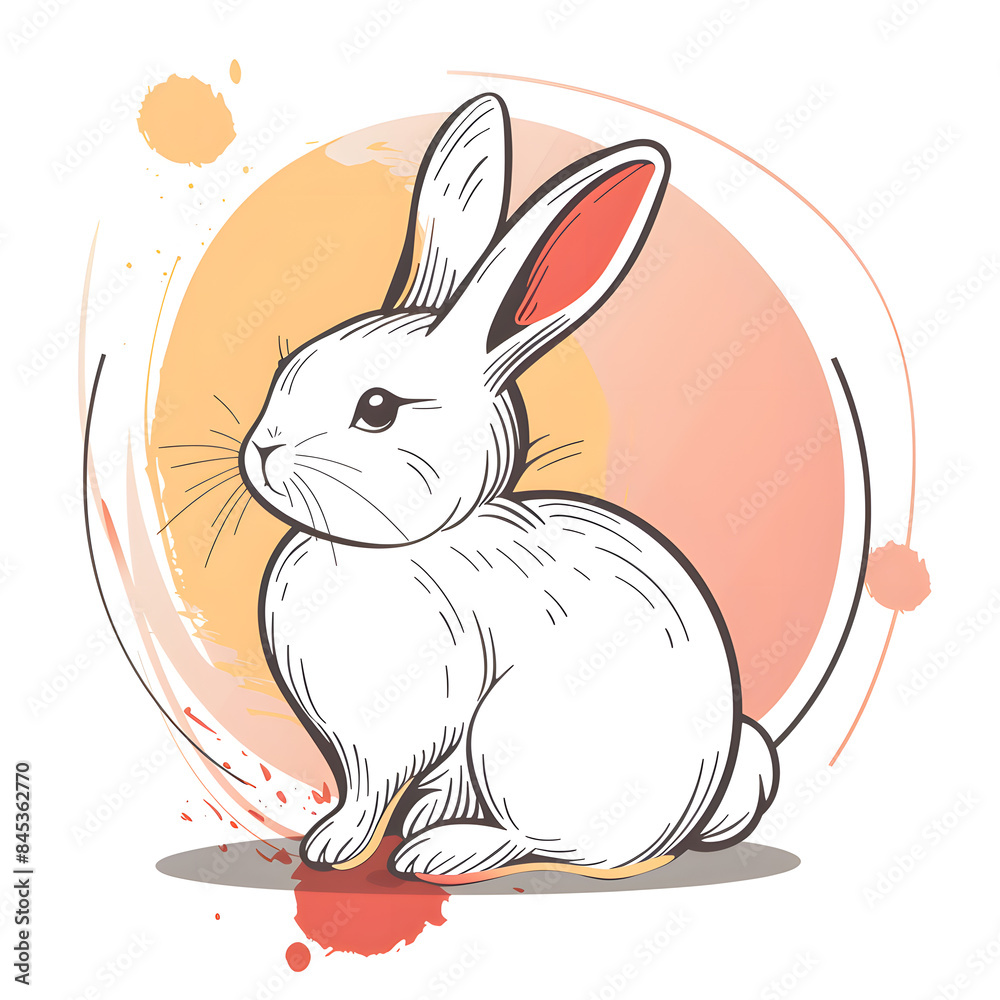 a cartoon of rabbit.