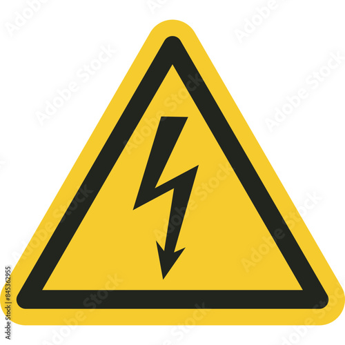 ISO warning safety signs_warning ; electricity symbol and pictogram only size 1 x 1 x 1 triangular shape