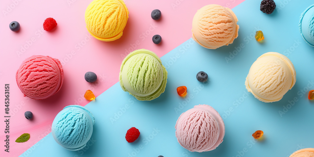 Ice cream on a colorful background Ice cream on a colorful background