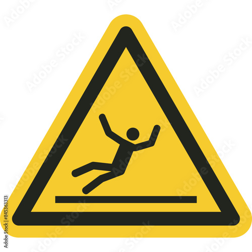 ISO warning safety signs_warning ; slippery surface symbol and pictogram only size 1 x 1 x 1 triangular shape