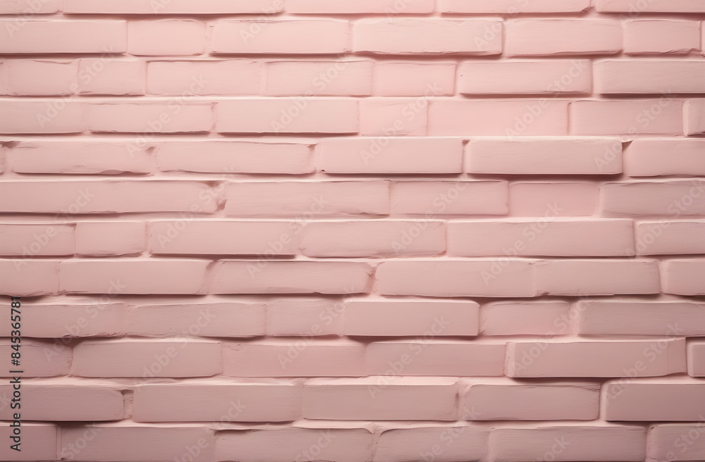 Obraz premium Pastel pink brick wall textured background