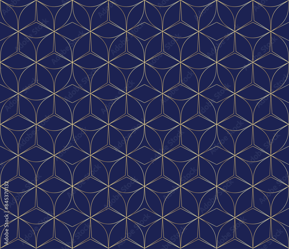 Geometric Vector Seamless Pattern Gold Blue Luxury Geometric Vector Seamless Pattern Gold Blue Luxury
