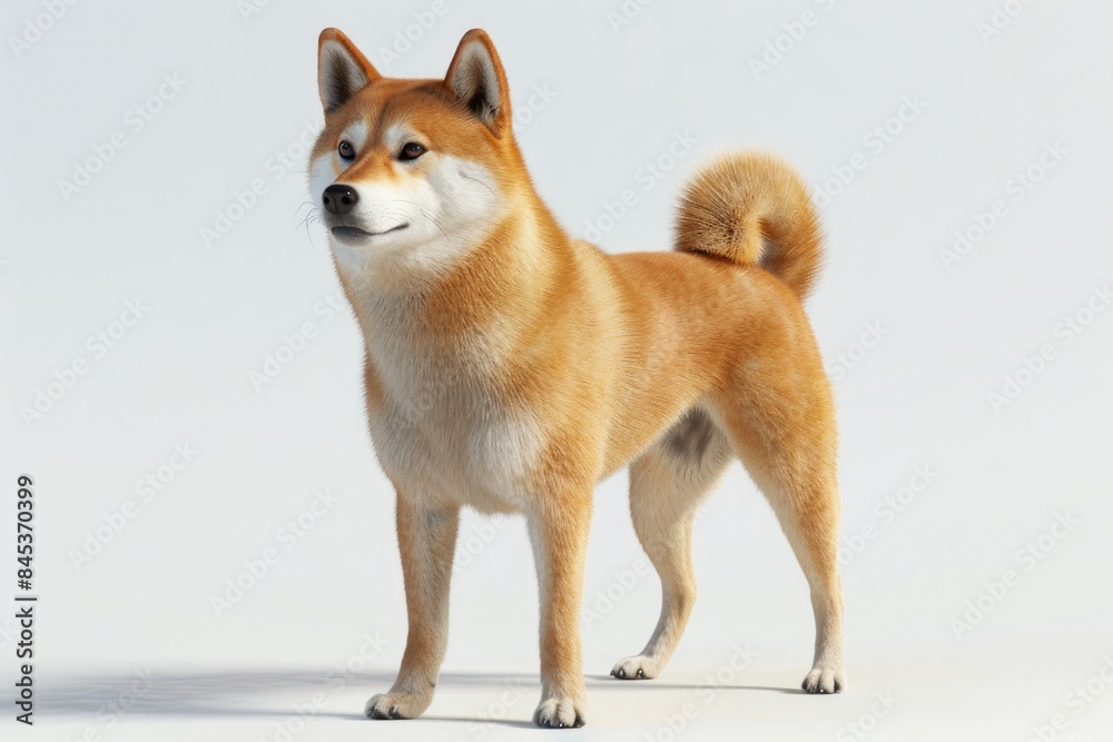 Japanese Shiba Inu on white background Japanese Shiba Inu on white background