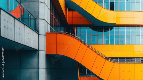 The building has a very modern and sleek design