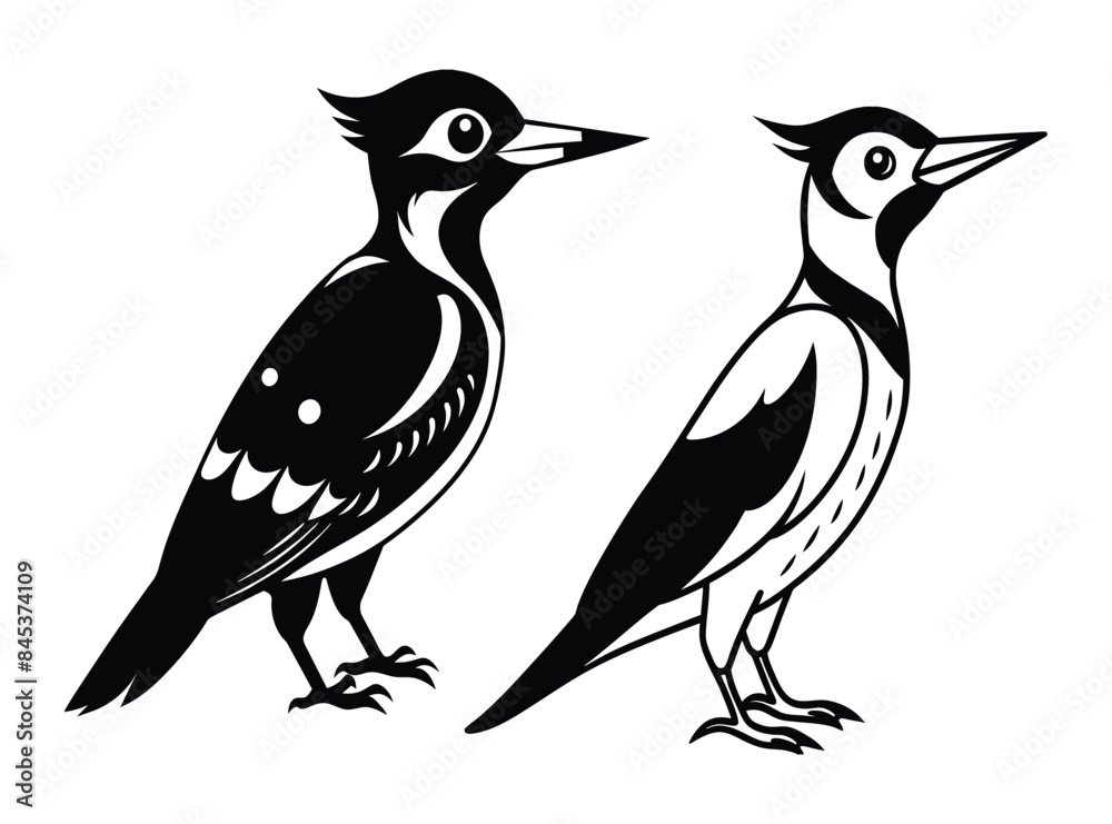 Naklejka premium woodpecker bird isolated on white background