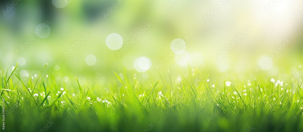 Green grass on a blurred background. Creative banner. Copyspace image Green grass on a blurred background. Creative banner. Copyspace image