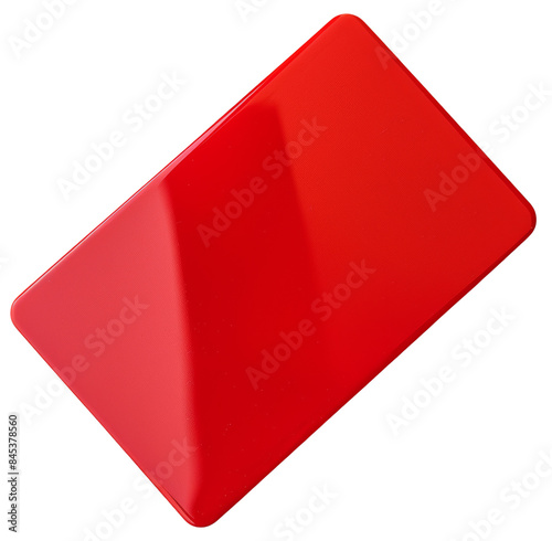 A vibrant red rectangle with a glossy finish, isolated on a black background.