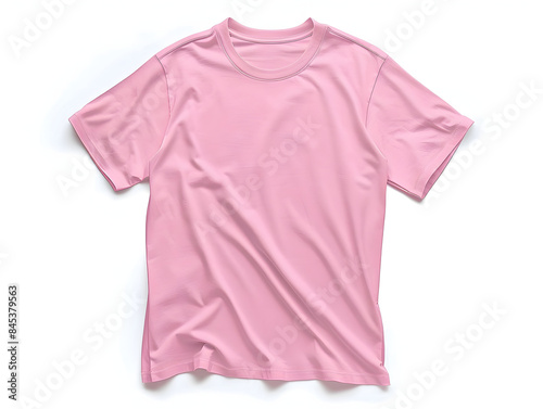 Pink t-shirt mockup with isolated white background