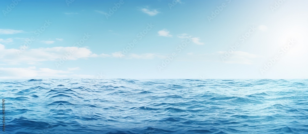Obraz premium Empty blue sea background shot. Creative banner. Copyspace image