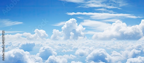 Beautiful cloudy sky during the day. Creative banner. Copyspace image