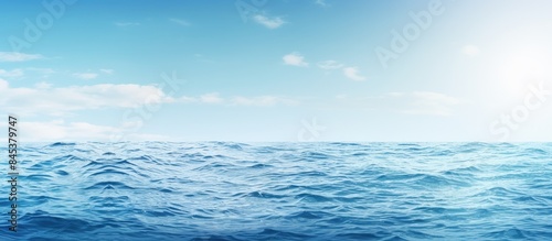 Empty blue sea background shot. Creative banner. Copyspace image