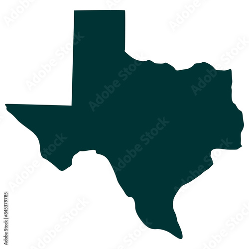 Texas map silhoutte isolated on transparent background