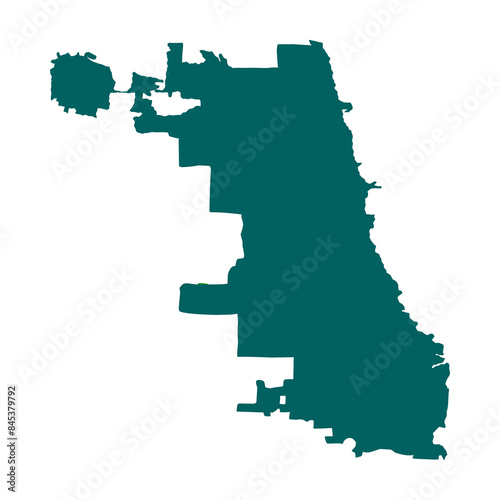 Chicago map city of the USA isolated on transparent background
