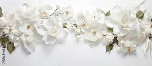 A Beautyful white flowers background. Creative banner. Copyspace image