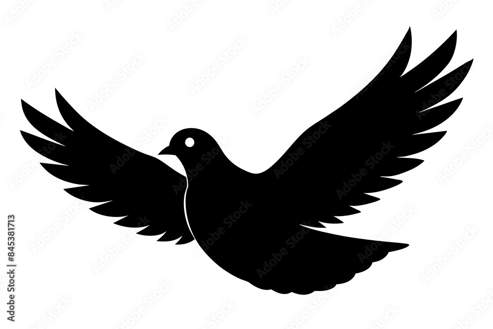 Obraz premium pigeon bird silhouette vector illustration