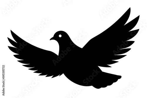 pigeon bird silhouette vector illustration