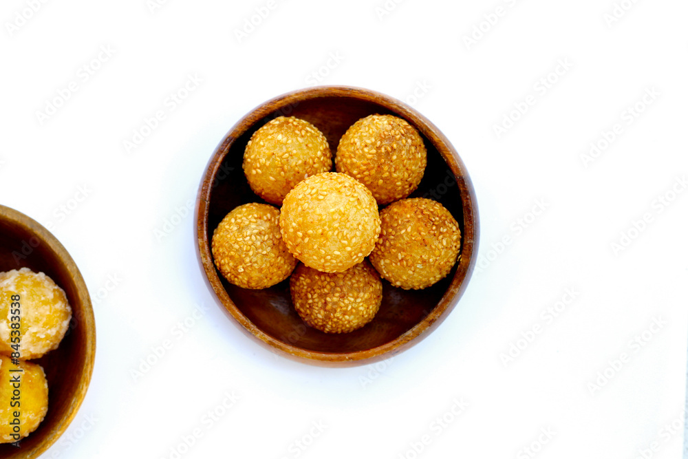 Thai snack, Fried mung bean stuffed balls Thai snack, Fried mung bean stuffed balls