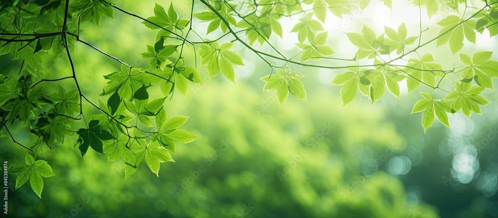 Bright green early summer plant. Creative banner. Copyspace image Bright green early summer plant. Creative banner. Copyspace image
