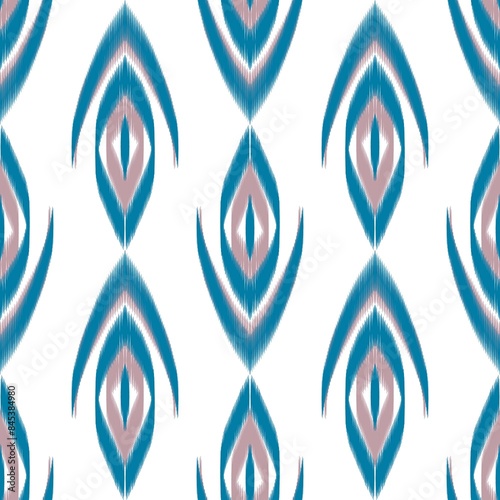 Ikat ethnic seamless pattern. Tribal pattern art. Design for background, wallpaper, illustration, fabric, clothing, carpet, textile, batik, embroidery and decorations.