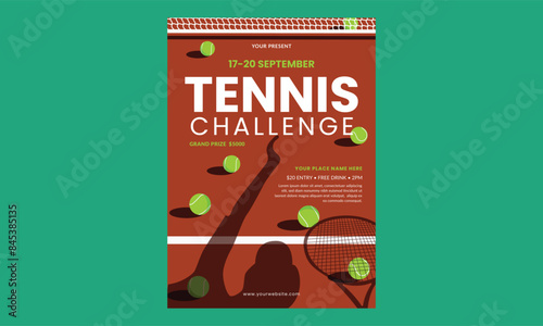 Vector Tennis challenger poster template
