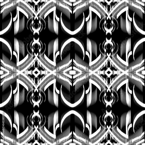 Ikat ethnic seamless pattern. Tribal pattern art. Design for background, wallpaper, illustration, fabric, clothing, carpet, textile, batik, embroidery and decorations.